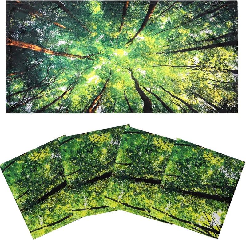 Torixqi 4 Pcs Fluorescent Light Covers - Light Covers for Ceiling Lights Classroom, Magnetic Light Filters for Office, Hospitals, Home 4 x 2 Feet (Forest) - Image 1